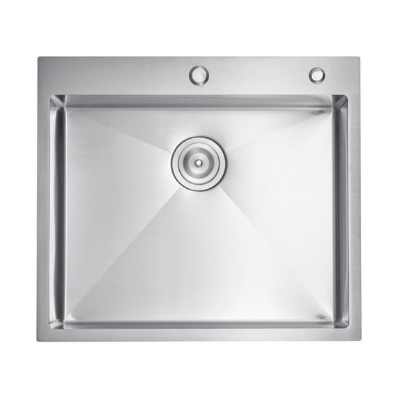 25" Kitchen Sink Top Mount Single Bowl Stainless Steel Drop-In Basin - 304 Stainless Steel Bar Sink, Deep 9 Inch, Soundproof, Quick Drain