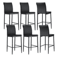thumbnail image 1 of 25 Inch Leather Counter Height Chair, Dining Chair with Black Metal Legs, Simple Bar Stool Upholstered Dining Chairs, Accent Desk Chair Dining Room, Kitchen, Vanity, Living Room(Black,Set of 6), 1 of 10
