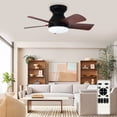 thumbnail image 1 of 25-Inch Low Profile Ceiling Fan with Light - Dimmable LED, 6-Speed and 3 CCT, Quiet DC Motor, Remote Control, 5 Walnut Blades for Indoor/Outdoor, 1 of 8