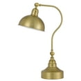 thumbnail image 1 of 25 Inch Metal Curved Desk Lamp, Adjustable Dome Shade, Brass- Saltoro Sherpi, 1 of 5