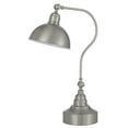 thumbnail image 1 of 25 Inch Metal Curved Desk Lamp, Adjustable Dome Shade, Silver- Saltoro Sherpi, 1 of 5