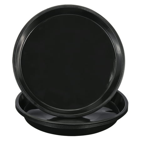 25 Inch Plastic Plant Saucer Plant Tray for Pots Round Plant Dish Plant Drip Trays for Indoor Outdoor, Black 6 Pack