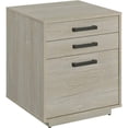 thumbnail image 1 of 25 Inch Slim File Cabinet, 3 Gliding Drawers, Whitewashed Gray Wood Frame, 1 of 6
