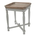 thumbnail image 1 of 25 Inch Square End Side Table, Fir Wood, Natural Brown, Antique White- Saltoro Sherpi, 1 of 5