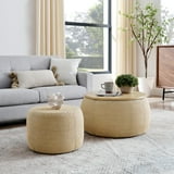Navy 2-in-1 Round Storage Ottoman | 25.5