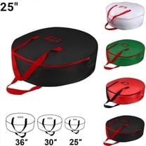 25-Inch White Christmas Decoration Storage Bags, Portable Wreath & Garland Holders with Easy-Grip Zippers for Seasonal Organization