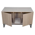 thumbnail image 1 of 25 Inches Cat Litter Box Enclosure for 2 Kittens,Hidden Litter Boxes Furniture with Cat Scratch Pad,Large Indoor Pet House with Double Room, Wooden TV Stand Side Table,Light Brown, 1 of 6
