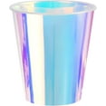 thumbnail image 1 of 25 Iridescent Plastic Cups Holographic Clear Party Cups 12oz Rainbow Disposable Cups for Bachelorette Birthday Wedding Mermaid Party Beverage Drinkware Supplies, 1 of 4
