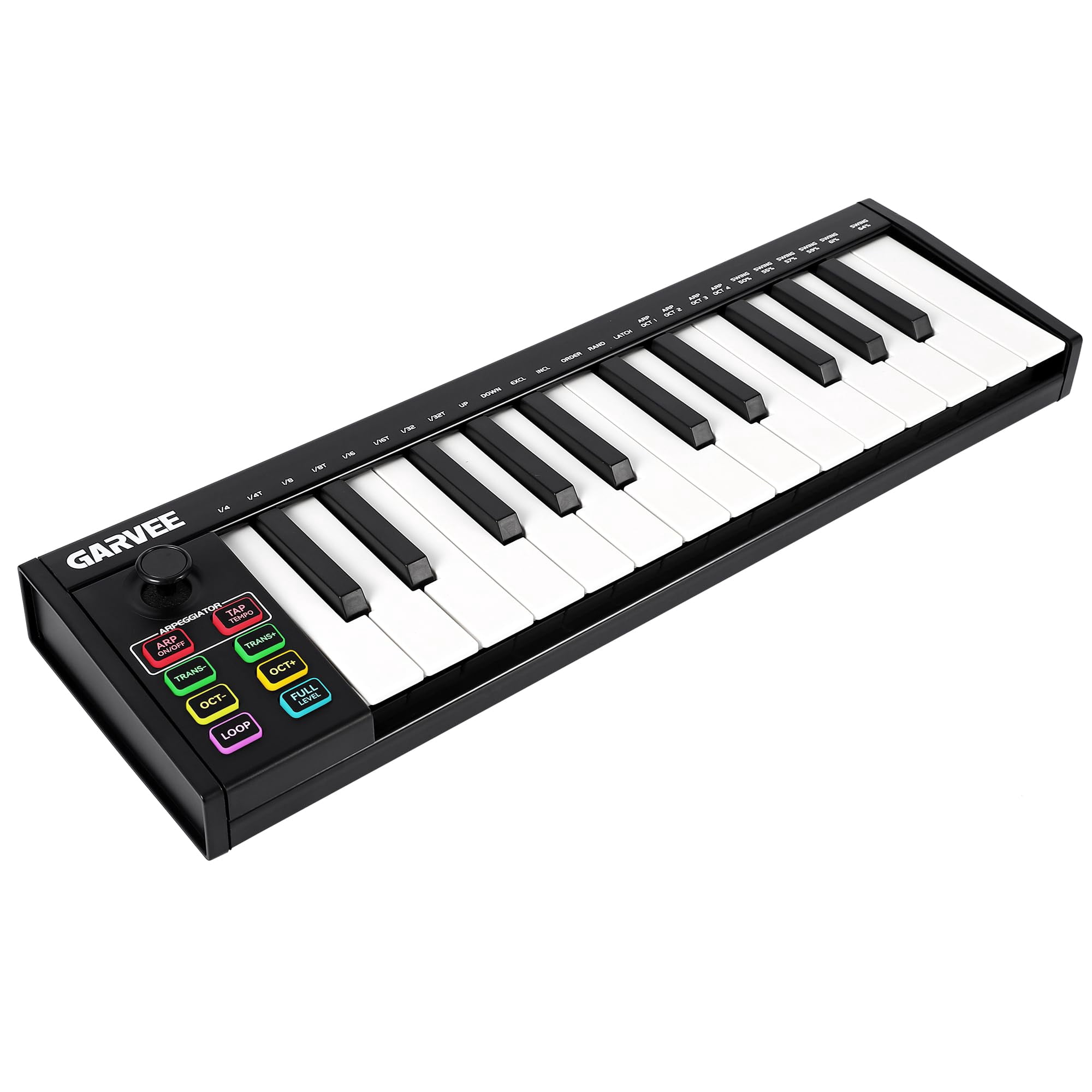 25-Key MIDI Keyboard Controller — Compact USB/DAW Integrated Keyboard with 8 Drum Pads, 8 Knobs & OLED Display. Ideal for Music Production
