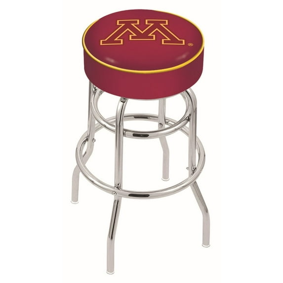 25" L7C1 - 4" Minnesota Cushion Seat with Double-Ring Chrome Base Swivel Bar Stool by Holland Bar Stool Company