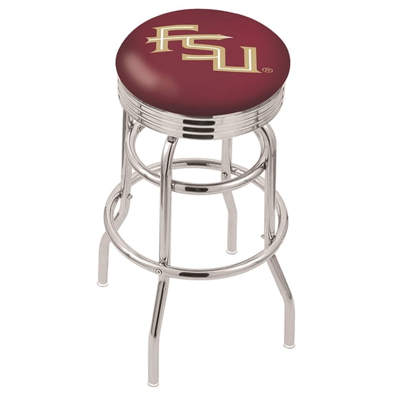 Florida State Seminoles 25" Chrome Double Ring Swivel Bar Stool