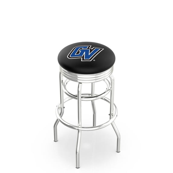 25" L7C3C - Chrome Double Ring Grand Valley State Swivel Bar Stool with 2.5" Ribbed Accent Ring by Holland Bar Stool Company