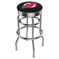 thumbnail image 1 of Holland Bar Stool L7C3C25NJDevl 25 inch Chrome Double Ring New Jersey Devils Swivel Bar Stool with 2. 5 inch Ribbed Accent, 1 of 2