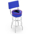 thumbnail image 1 of DePaul Blue Demons 25" Chrome Double Ring Swivel Bar Stool with Back, 1 of 2