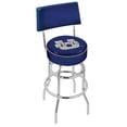 thumbnail image 1 of Utah State Aggies 25" Chrome Double Ring Swivel Bar Stool with Back, 1 of 2