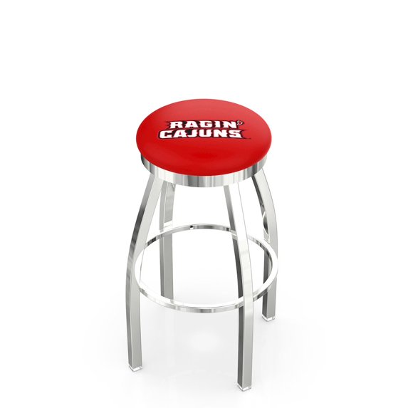 25" L8C2C - Chrome Louisiana-Lafayette Swivel Bar Stool with Accent Ring by Holland Bar Stool Company