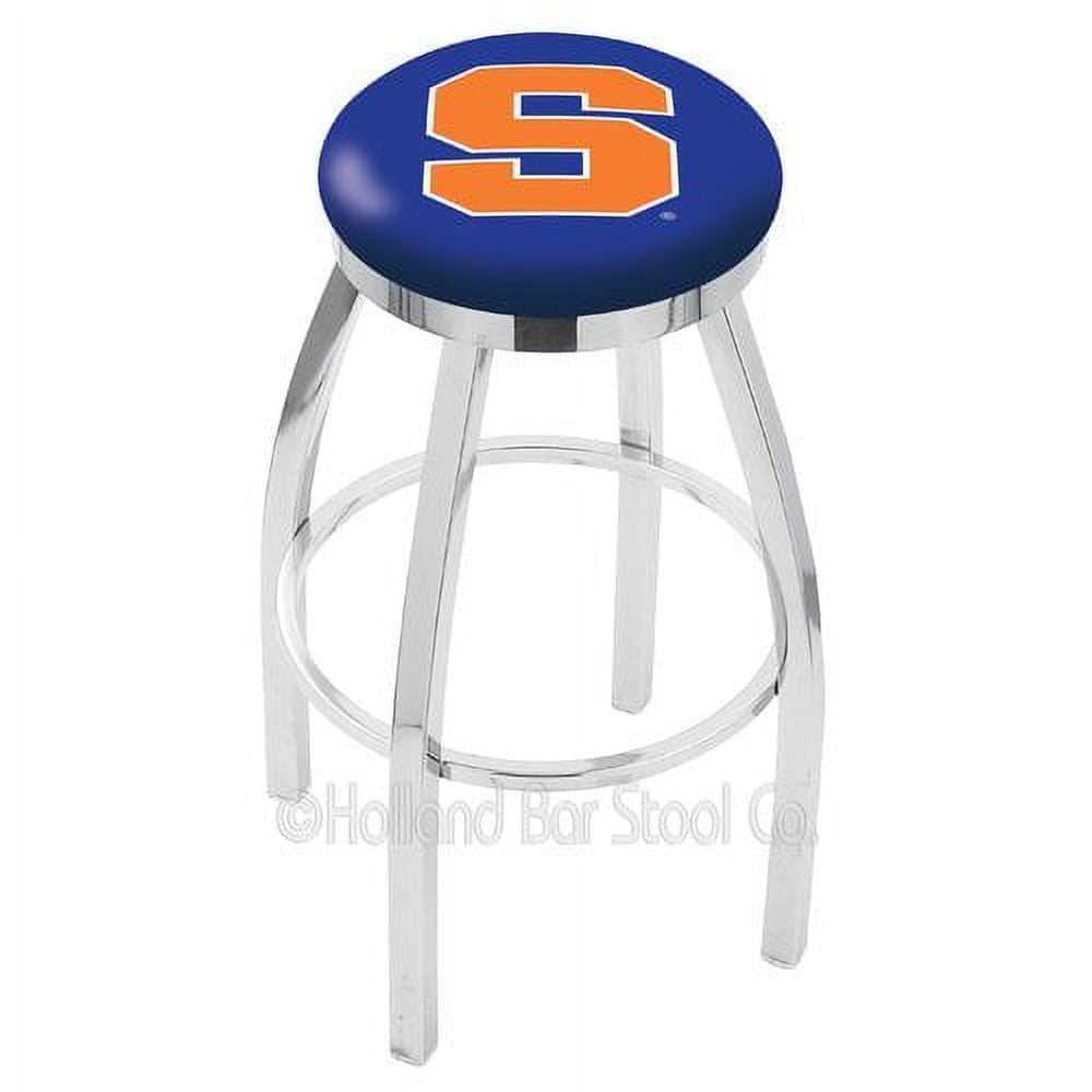 25" L8C2C Chrome Syracuse Swivel Bar Stool with Accent Ring by