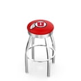thumbnail image 1 of Utah Utes 25" Chrome Swivel Bar Stool with 2.5" Ribbed Accent Ring, 1 of 2