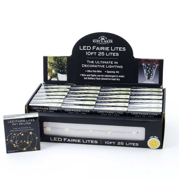 Christmas Lights Winter White 25 Light LED Battery-Operated