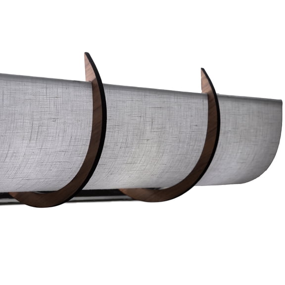 25" Linen w/ Black Brackets Cover 4 Bulb Vanity Light Shade