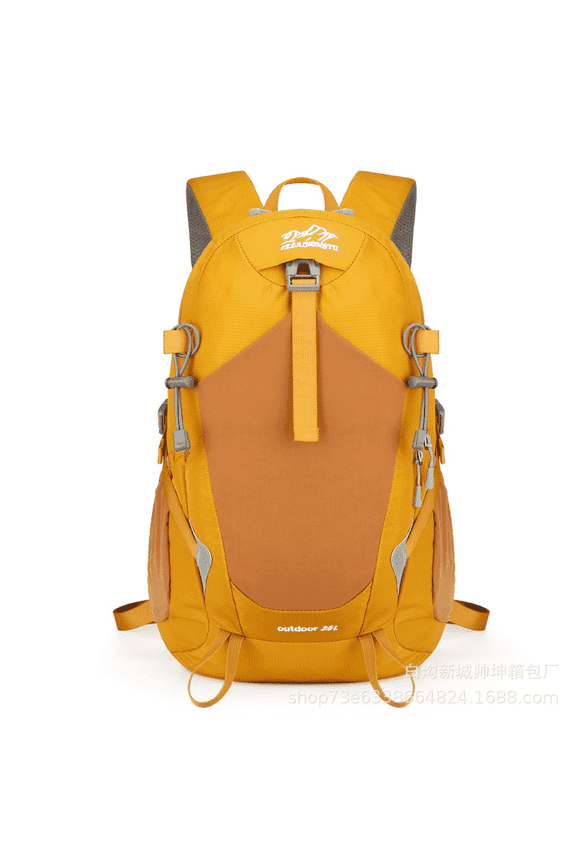 25 Liter Hiking Backpack, Lightweight Nylon Backpack, Water-Resistant Daypack for Outdoor Climbing Trekking Travel, Yellow, 10.6 x 16.1 x 5.9 in27 x 41 x 15 cm