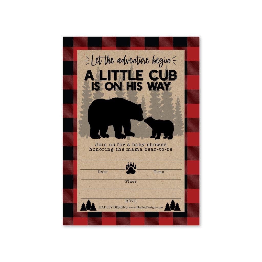 25 Little Bear Baby Shower Invitations, Sprinkle I