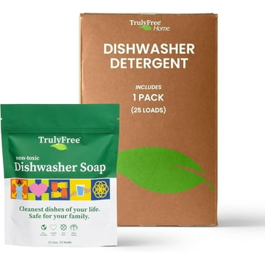 Truly Free Automatic Dishwasher Detergent Powder - Concentrated Dishwashing Detergent, Dish Soap, Hard Water Stain Remover, Kitchen Cleaning Supplies, No Harmful Ingredients - 12.5 oz (Pack of 1)