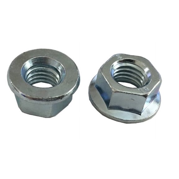 25 M10 - 1.5 Hexagon Flange Nut - Non-Serrated Class 10 Zinc DIN 6923 / ISO 4161