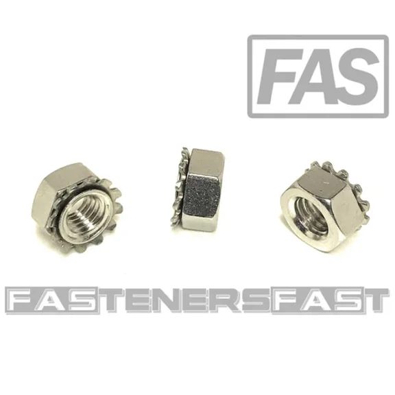 (25) M6-1.00 Stainless Steel K Lock Keps Lock Nuts (K-Loc) Metric Lock Nuts A2