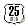 thumbnail image 1 of 25 MPH Miles Per Hour 18 inch X 18 inch Shield Shaped Heavy Duty 3.2 mil Vinyl Decal Weather Resistant Made in the USA, 1 of 5