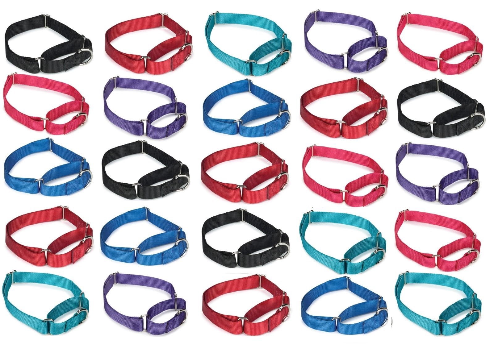 25 Martingale Dog Collar Bulk Packs Shelter Rescue Vet Assorted Colors Pick Size (Large - 18 to 26 inch)