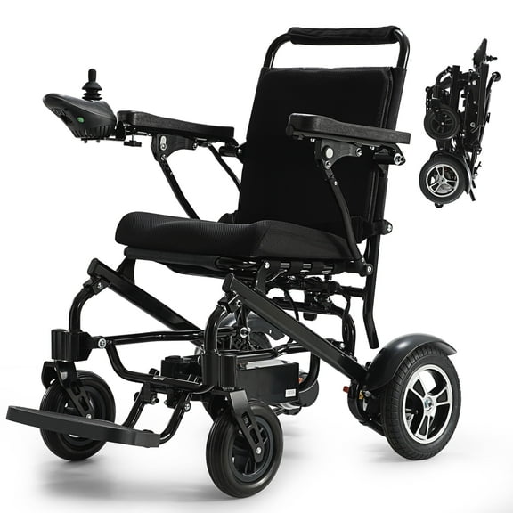 30 Miles Long Travel Range, Electric Wheelchair for Adults Power Wheelchairs Lightweight Foldable All Terrain Motorized Wheelchair for Seniors Compact Portable Airline Approved