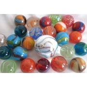 25 Mixed Assortment Pak-A-Game Glass Marbles Shooter Glass Swirl Lot Random Assortment Shooter
