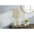 thumbnail image 1 of 25" Modern Table Lamp with Beige Linen Shade - Cream Resin Arch Base, 3-Way Switch for Bedroom, Living Room & Office, 1 of 7