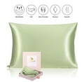 thumbnail image 1 of PiccoCasa 25 Momme Silk Pillowcase for Hair And Skin With Gift Box With Envelope Closure Queen Olive Green, 1 of 8