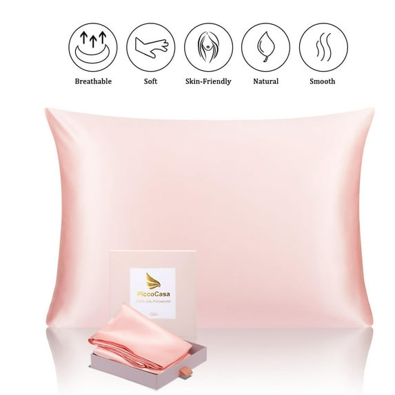 25 Momme Silk Pillowcase for Hair And Skin With Gift Box With Envelope Closure Queen Pink