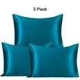 thumbnail image 1 of PiccoCasa 25 Momme Silk Pillowcases for Hair and Skin 3 Pieces Pillow Covers Peacock Blue Queen/20"x30", 1 of 8