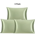 thumbnail image 1 of 25 Momme Silk Pillowcases for Hair and Skin 3 Pieces Mulberry Pillow Covers Sage Green Queen/20"x30", 1 of 8