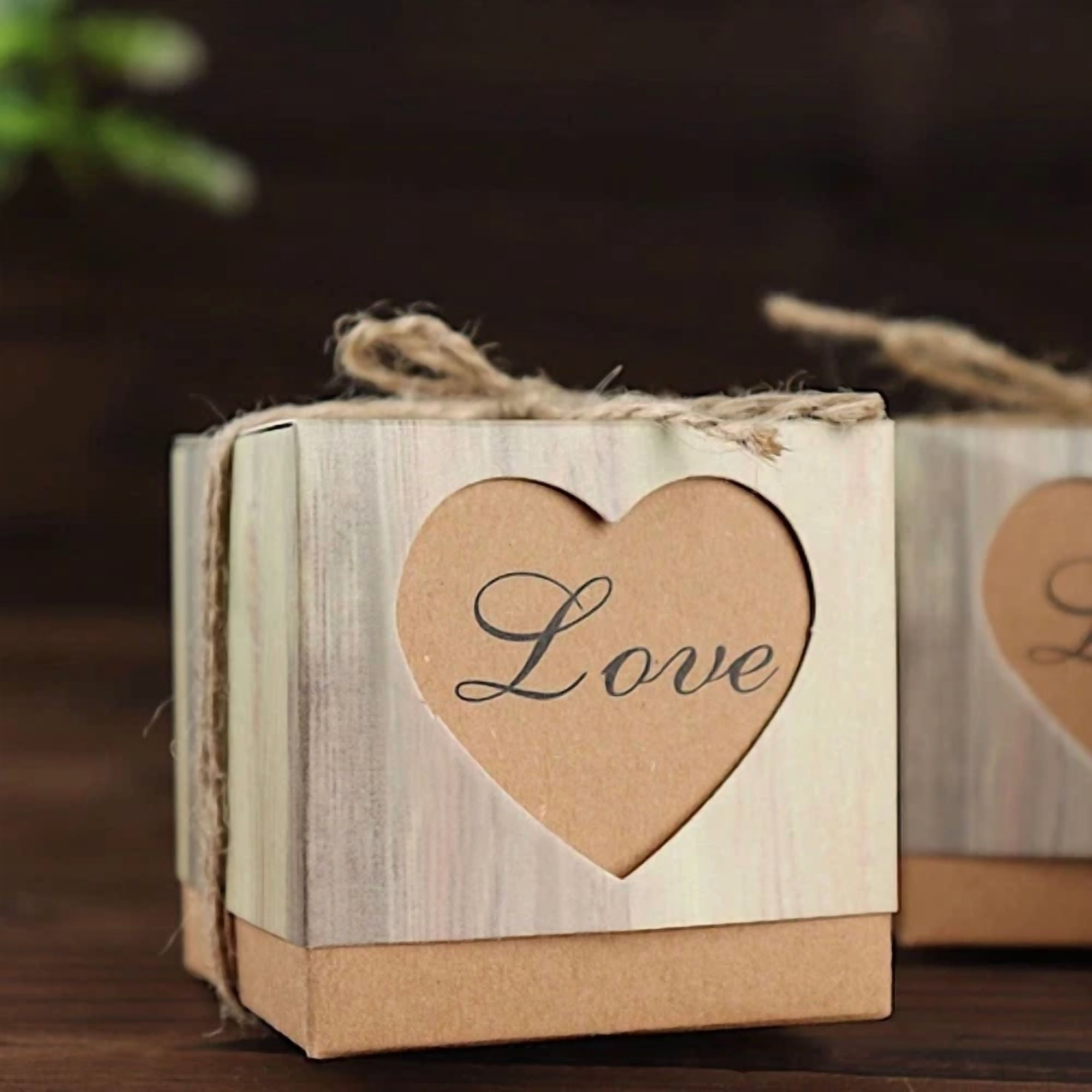 25 Natural Gift Boxes Rustic Wooden Design Party Favor Holders Wedding ...