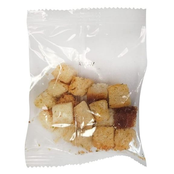 25 NatureJam Individually Wrapped Mini Croutons 0.25 oz Crunchy & Seasoned for Vegan Salads