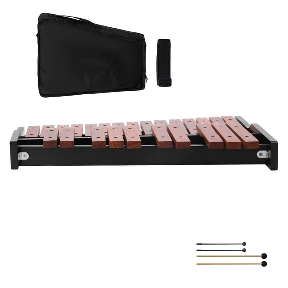 25-Note Professional Wooden Xylophone Kit with Mallets&Bag - Ideal Glockenspiel for Adults, , Students