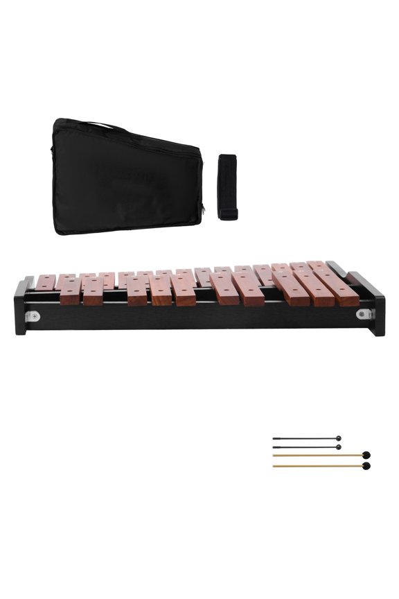 25 Note Wooden Xylophone Professional Percussion Instrument with 4 Mallets & Carrying Bag for Adults Kids Beginners