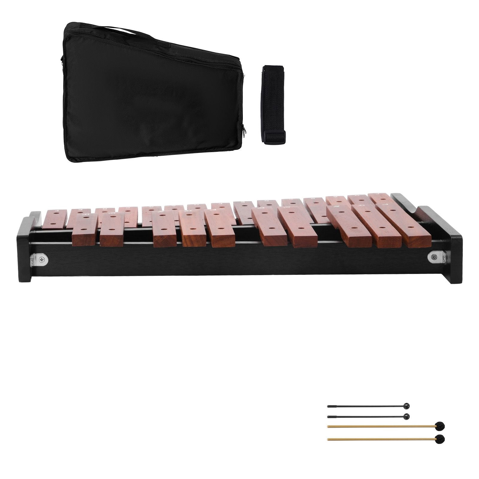 25 Notes Wooden Professional Xylophone Percussion Instrument, with 4 Mallets, Carrying Bag, Beginner Glockenspiel Musical Instrument Kit for Adults and Kids Students