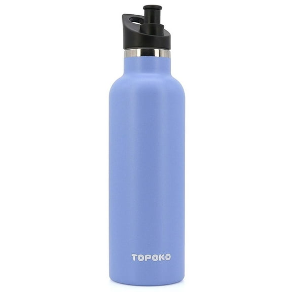 25 OZ Vacuum Insulated Stainless Steel Double Wall Sport Bottle, Sweat Proof, Leak Proof, Hot or Cold Bottle & Thermos, Vacuum Seal Cap, Reusable Travel Mug. (Sky Blue Bite Valve)