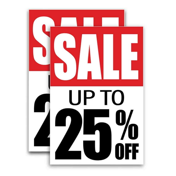 25 Off Special (24" X 36") Vinyl Decal Only (Pack of 2) |Sign|Sticker|Poster