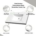 thumbnail image 1 of 25" One-Piece Integrated Vanity Top & Sink – Matte White Solid Resin, Single Faucet Hole, For Floating Vanities, 1 of 4