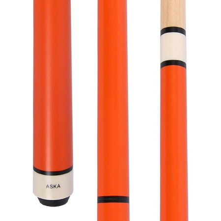 ASKA Heavy Hitter 25oz Jump Break Cue Stick, 3-Piece Matte Orange, 14mm Phenolic Tip, Canadian Hard Rock Maple Shaft, 58 in