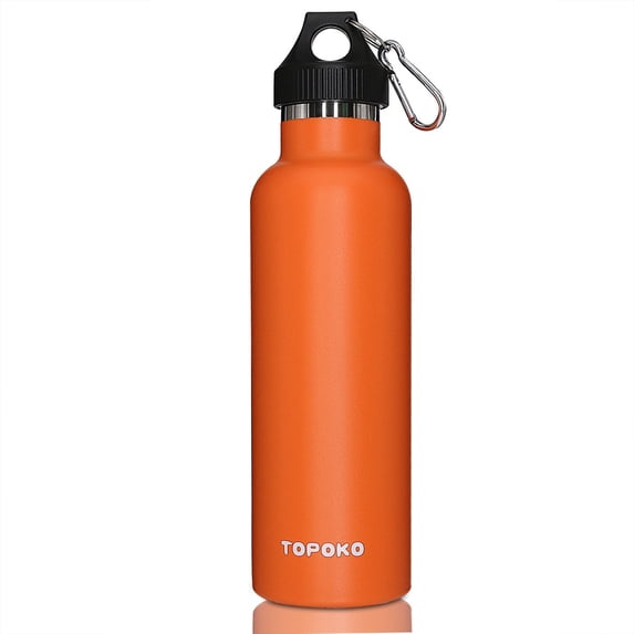 25 Ounce Stainless Steel Vacuum Water Bottle Double Wall Bottle Insulated Thermos for Sports Leak Proof Bottle BPA free Sport lid Bright Orange