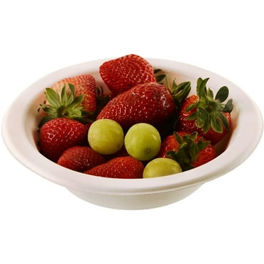25 PACK 12 oz Heavy Duty Disposable Bowls 100% Compostable, Eco Friendly White Bagasse Bowls Bamboo Fiber Bio Degradable, Sturdy Tree Free Heat and Liquid Resistant Parties, Restaurants, Cereal Bowl