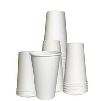 [25 PACK] 20oz White Paper Coffee Cups - Disposable Coffee Cups - Hot Drink, Tea, Coffee, Cappuccino, Hot Chocolate, Chai, Chai Latte by EcoQuality